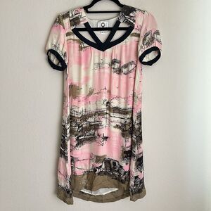 Mayle Dress Size 2‎ Pink Art To Wear Silk Flaws